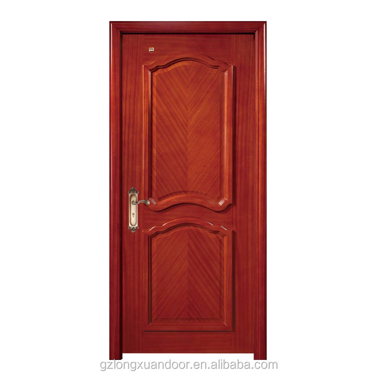 PU paint Classic style single door designs interior Parquet wooden Carved rounded door in for Entrance door