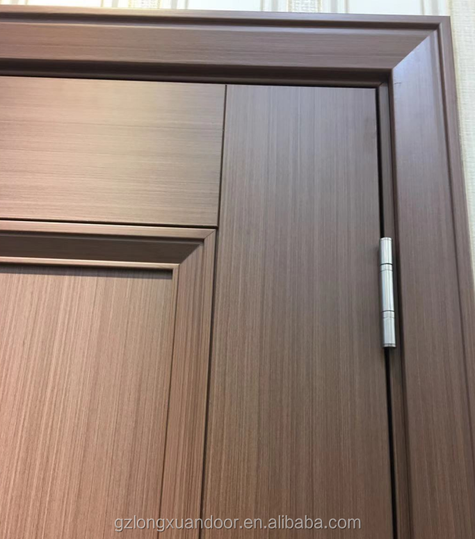 moisture proof ,sound proof door solid wood timber panel flush with aluminum line for interior door