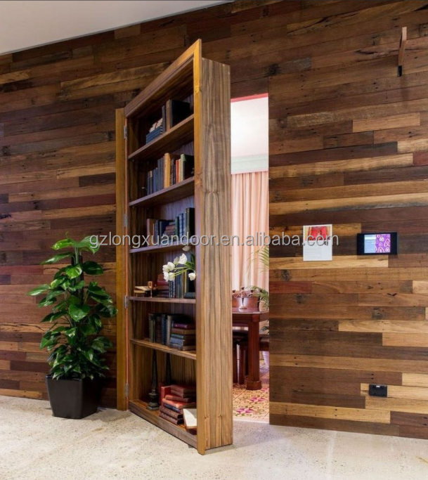 Customized Other Hidden Secret Hidden Bookshelf Door Hinge Invisible panic room murphy bookcase door hidden door