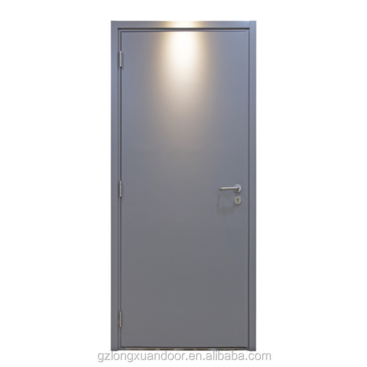 Interior one two three hour fire rated escape flush door single leaf metal steel material fireproof doors