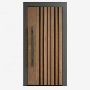 The newest German type splicing bedroom room door modern design vertical lines veneer wood plywood MDF internal interior door