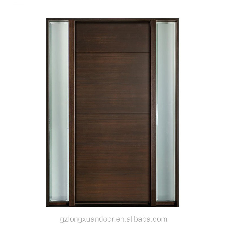 meranti timber frame indoor Wood mahogany solid front Doors Security Wooden  Exterior prehung Entry Wood craft glass double Door