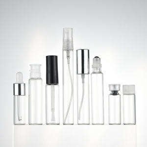 Reusable Pull Tube Bottle Aluminum Ring Essential Oil Perfume Glass Bottle Travel Small Sample Glass Oil Dropper Bottle