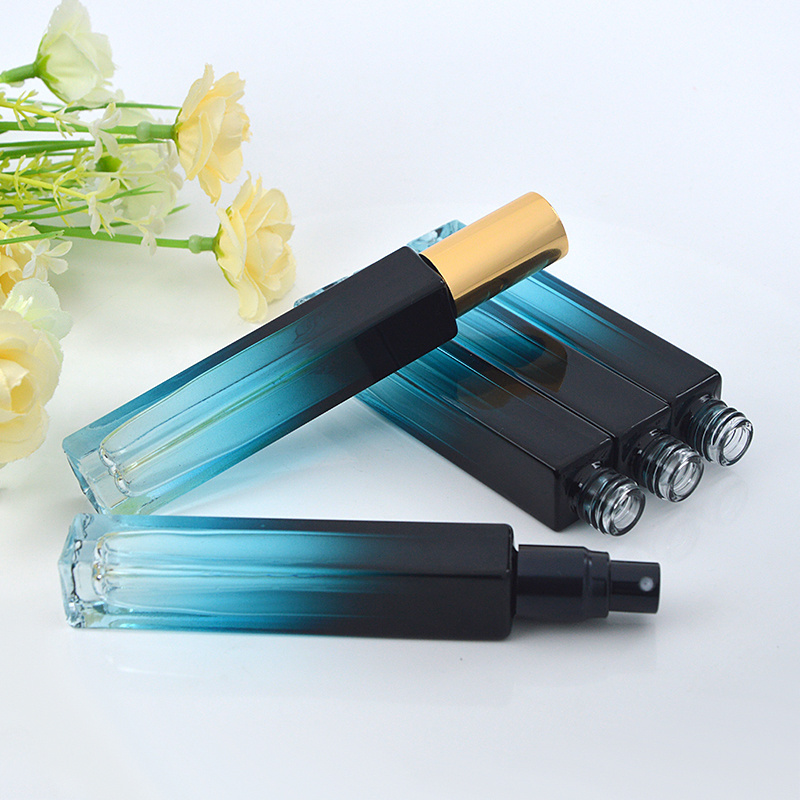 Factory Custom OEM New design Empty Oil Perfume Atomizer 10ml Clear Square Glass Perfume Bottle With Spray