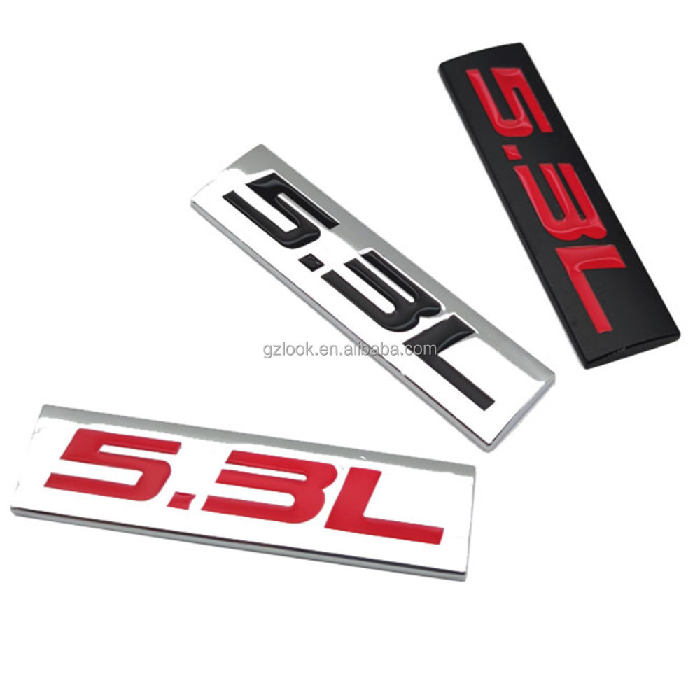 Chrome Black 5.3L 1.8L 2.4L Engine Racing Motor Emblem Badge Trunk HOOD DOOR Sticker CAR ACCESSORIES