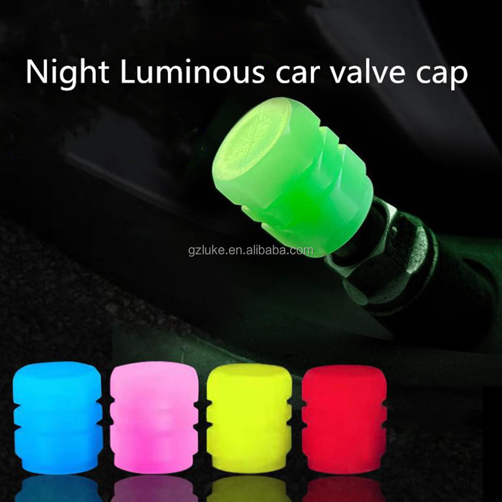 Universal Luminous Valve Caps Fluorescent Green Blue Red Night Glowing Motorcycle Car Bicycle Wheel Tyre Hub Covers