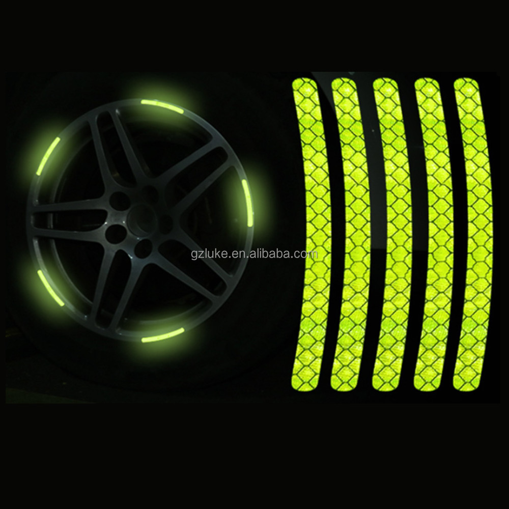 20PCS Car Wheel Rim Safety Warning Reflective Stickers Sports Decorative Decals Custom LOGO