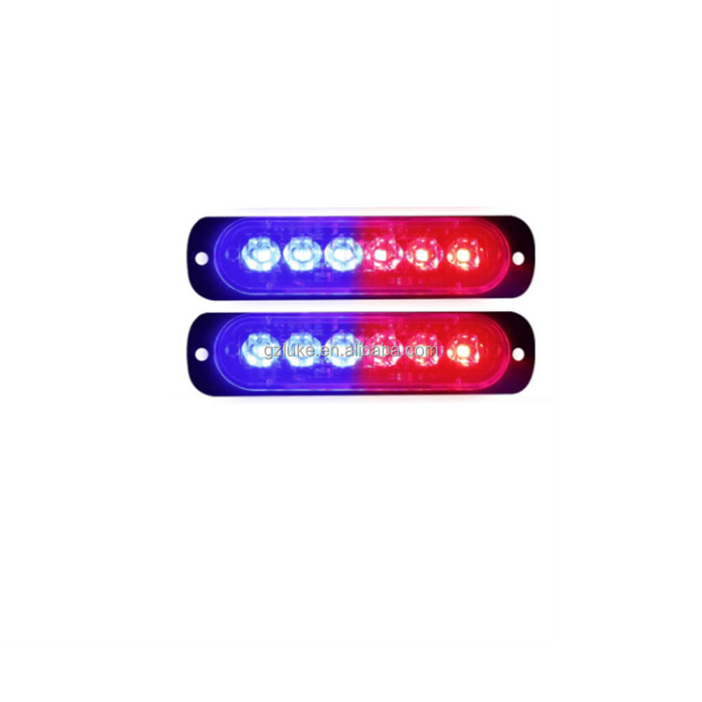 LED Emergency Strobe Lights 6 LED Strobe Warn Emergency Flashing Light Caution Construction Light Bar For Vehicle Surface Mount