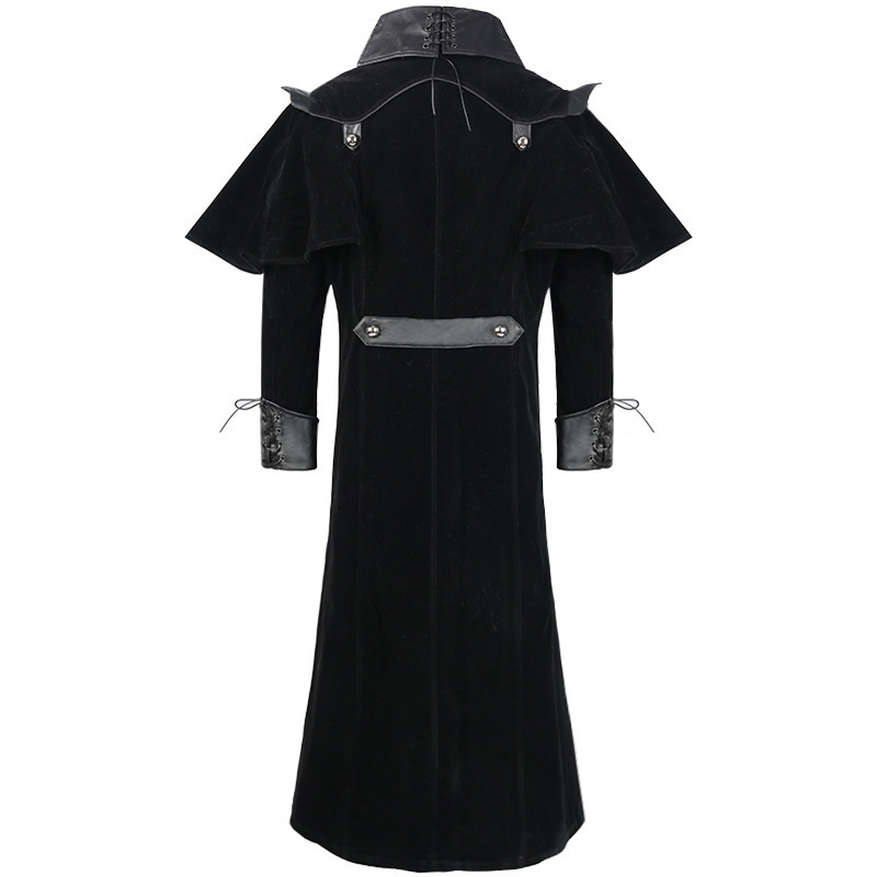 Men's Medieval Steampunk Castle Vampire Devil Red Coat Cosplay Costume