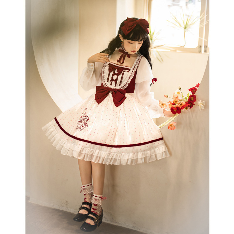 Long sleeve elegant princess op butterfly cosplay women girls' lolita tutu dress rainbow big japanese lolita dress