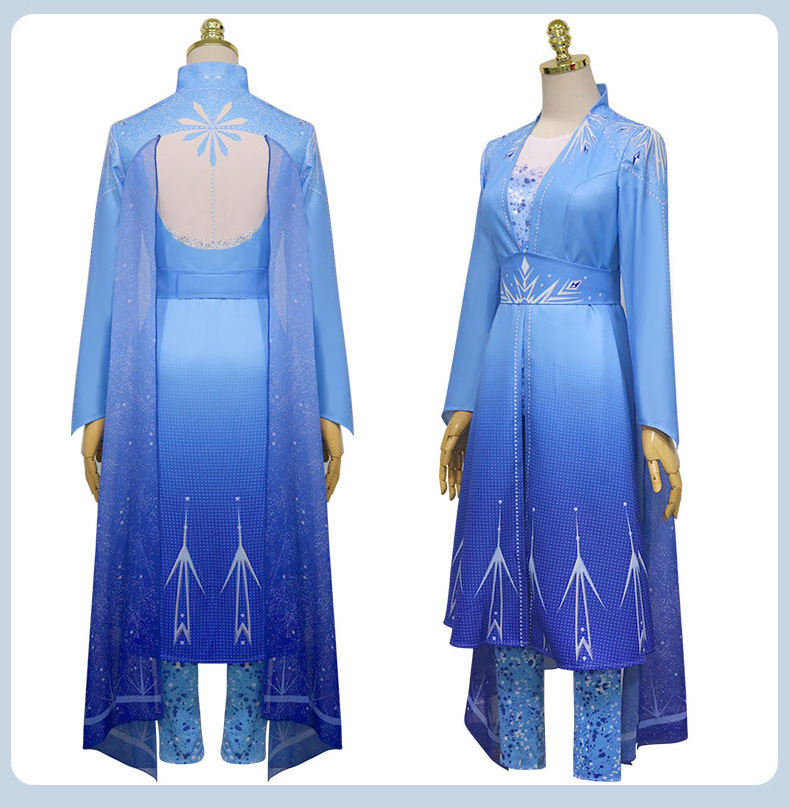 2 Cos Adult Elsa Ice Blu Princess Dress Elsa Full Dress Anna Princess Dress Costume