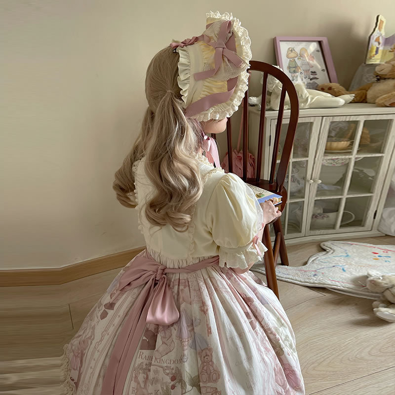 Dress sweet lolita  manufacturers lolita tea party OP Original design lolita doll lace print dress