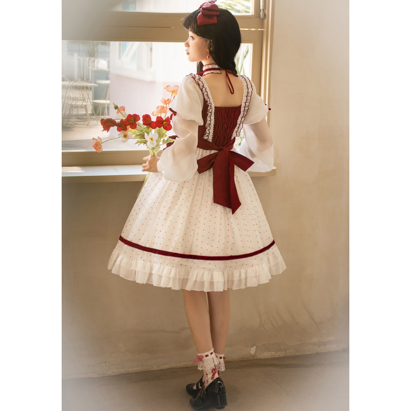 Long sleeve elegant princess op butterfly cosplay women girls' lolita tutu dress rainbow big japanese lolita dress