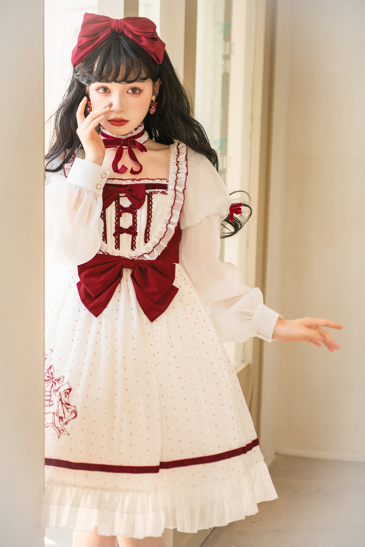 Long sleeve elegant princess op butterfly cosplay women girls' lolita tutu dress rainbow big japanese lolita dress