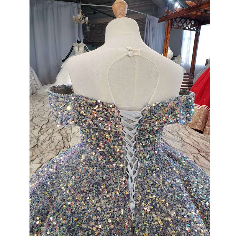 Children's catwalk  Princess dress pooper yarn high-end foreign style small host piano performance sequined children's dress