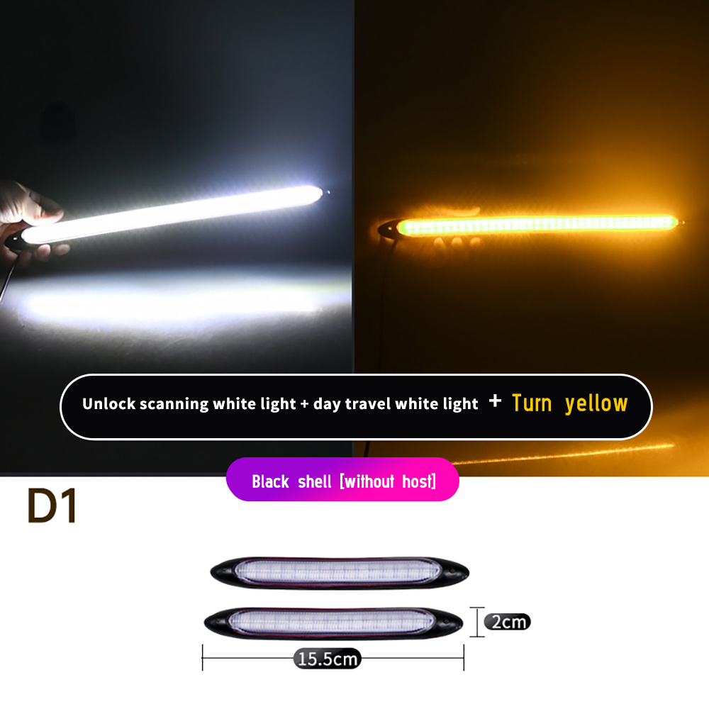 2pcs DRL Led Strip Daytime Running Lights Car LED Turn Signal Flexible Headlight Angel Eye DRL Daytime Lighting with sequential