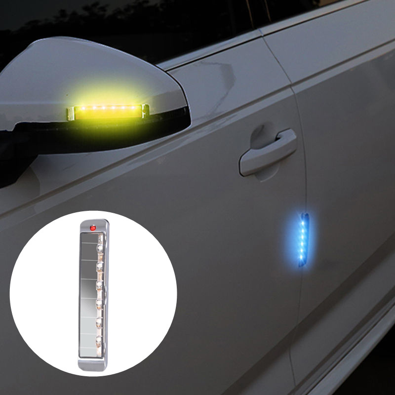 Solar Wiring-free Colorful Atvs Flashing Tail Light Warning Auto Led Lights For  Car