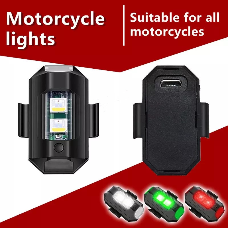 7 Colors LED Aircraft Strobe Lights Kit For Auto Motorbike Drone Bicycle USB Rechargeable Battery emblem car warning lights