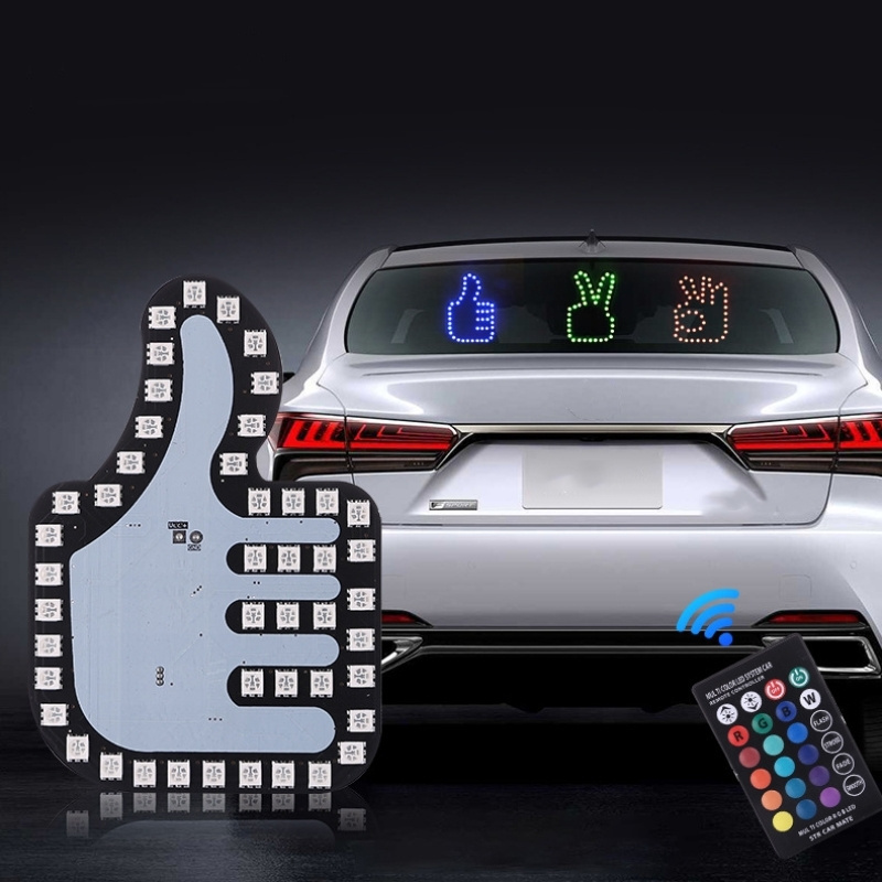 RGB Auto Car SUV Interior Rear Windshield LED Finger Warning Brake Gesture Light with New Remote Control