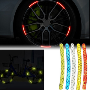 20pcs wheel hub decals reflective reflector strips tape rim stickers warning car wheel rim reflective stickers