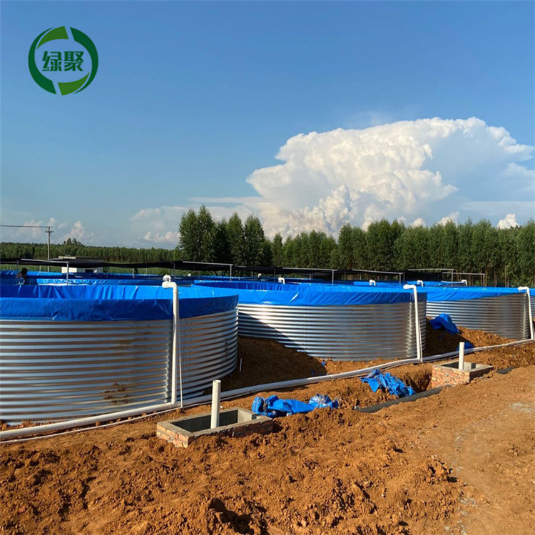 Lvju SGCC Steel Water Storage Tank Round Reservoir Stock Water Tank Pond Galvanized Biofloc Tank