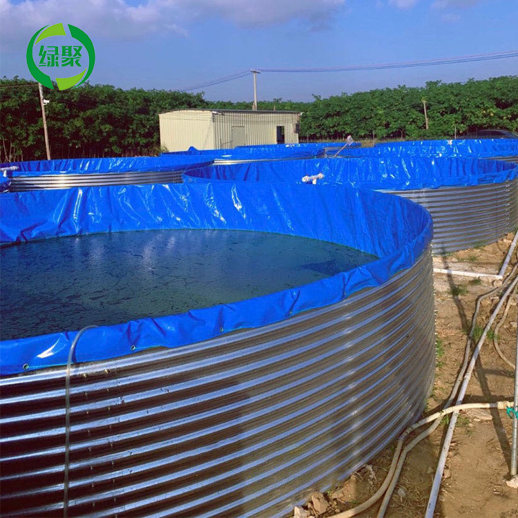 Lvju SGCC Steel Water Storage Tank Round Reservoir Stock Water Tank Pond Galvanized Biofloc Tank