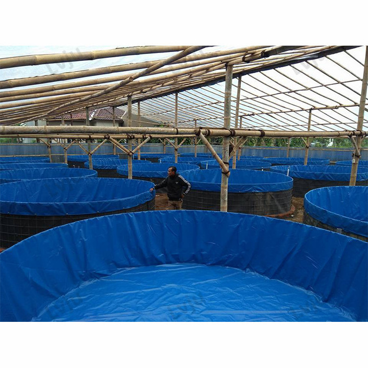 Lvju Custom Size 10000L Dia 3.4 x H 1.2m  Round Fish Ponds For Fish Farming