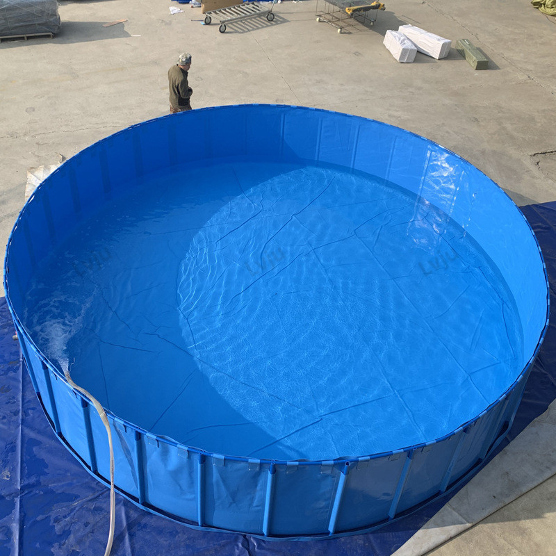 LVJU Factory Looking for Partners Custom Durable Foldable Round Tarpaulin Biofloc Fish Tanks of Aquaculture Farm Fish Pond