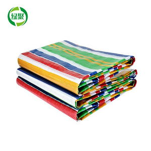 Waterproof 100g 115g Pe Tarpaulin Rainbow Color Stripe Tarp