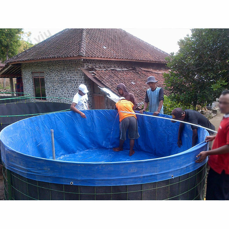 Lvju Custom Size 10000L Dia 3.4 x H 1.2m  Round Fish Ponds For Fish Farming