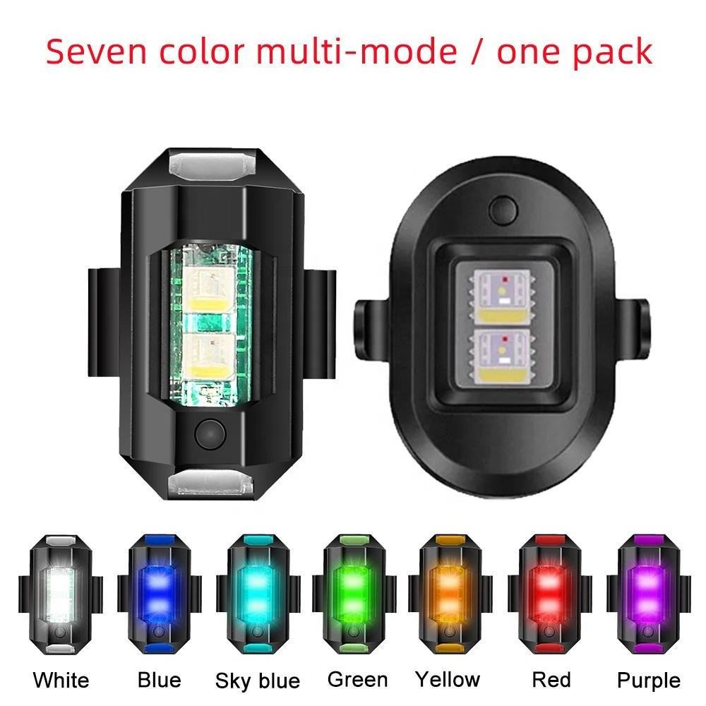 Usb Rechargeable Led Flashing Tail Warning Light 7colors Led Strobe Aircraft Lights For Auto Motorbike Strobe Leds Drone Bicycle