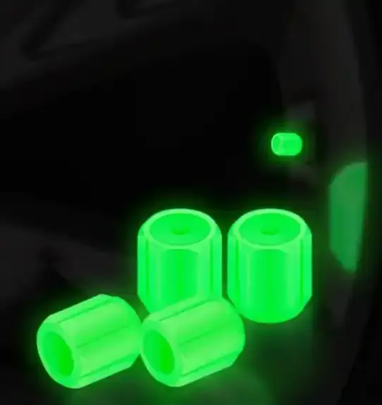 Fluorescent car tire valve stem caps glow in the dark Universal air dust covers plastic ABS materia for car truck bike