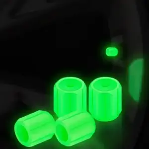 Fluorescent car tire valve stem caps glow in the dark Universal air dust covers plastic ABS materia for car truck bike