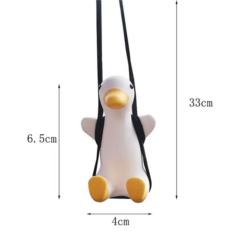 2023 Cute Swing Duck Car Pendant Interior Rearview Mirror Hanging Charms Ornament Resin Auto Decoration Car Accessories