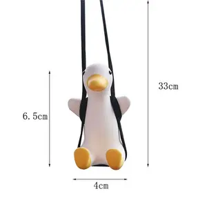 2023 Cute Swing Duck Car Pendant Interior Rearview Mirror Hanging Charms Ornament Resin Auto Decoration Car Accessories