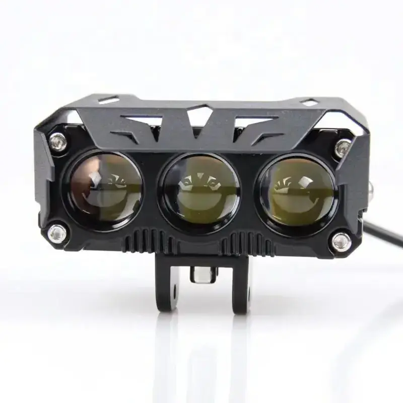 New 40W 60W Protective Cover White Yellow Lens Motorcycle LED Headlight with Cooling Fan