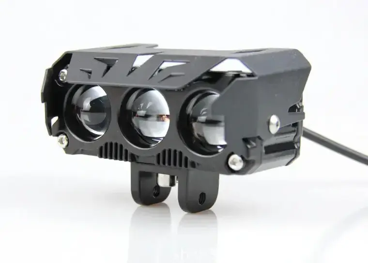 New 40W 60W Protective Cover White Yellow Lens Motorcycle LED Headlight with Cooling Fan