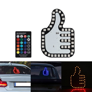 Remote Control Three Models Auto Car SUV Interior Rear Windshield LED Amber Middle Finger Warning Brake Gesture Light