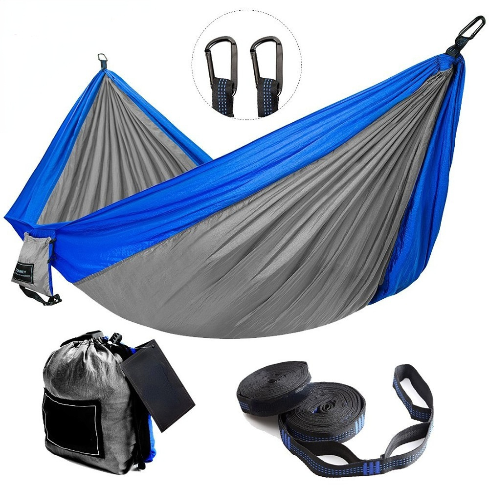 Parachute portable Nylon Camping hamaca Hammock with tree straps adjustable Cinch Buckle outdoor