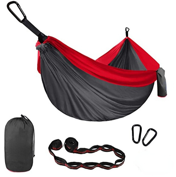 Custom portable nylon hammock waterproof outdoor double hammock suspension sky camping for 2 person hammock