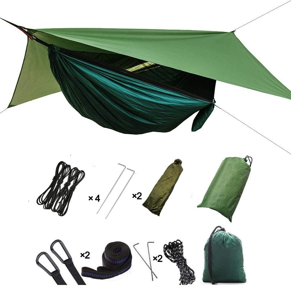 Double Lightweight Camping Hammock Outdoor Hammock With Mosquito Net Swings Strap Hook Double Hammock with Mosquito Net