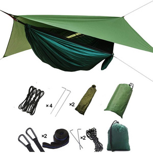 Double Lightweight Camping Hammock Outdoor Hammock With Mosquito Net Swings Strap Hook Double Hammock with Mosquito Net