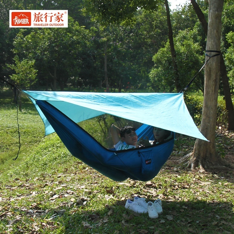 Double Lightweight Camping Hammock Outdoor Hammock With Mosquito Net Swings Strap Hook Double Hammock with Mosquito Net