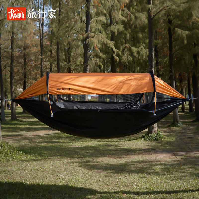 Portable ultralight family tepee hammock folding outdoor travel camping mosquito tree hanging tent with hammock