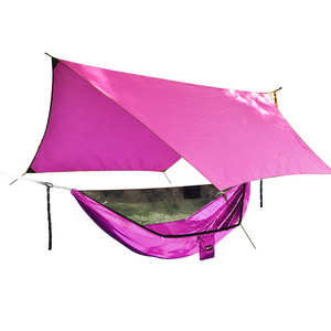 Camping hiking light hammocks mosquito net awning two person hammock rain cover