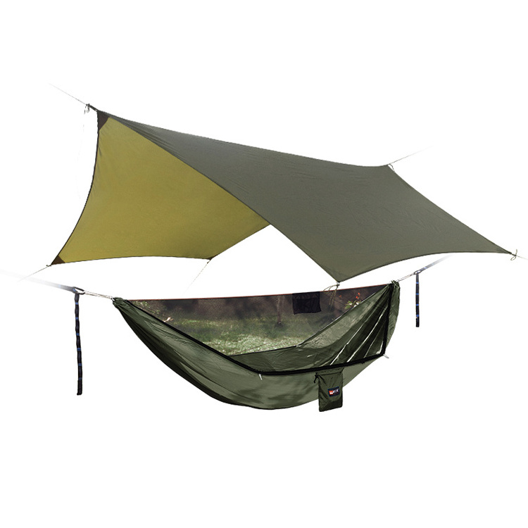 Camping hiking light hammocks mosquito net awning two person hammock rain cover