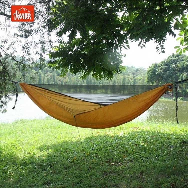 Custom Camping Hammock  With Mosquito Net And Rainfly Waterproof Outdoors Hanging Hammock Tent Portable Nylon Hammock