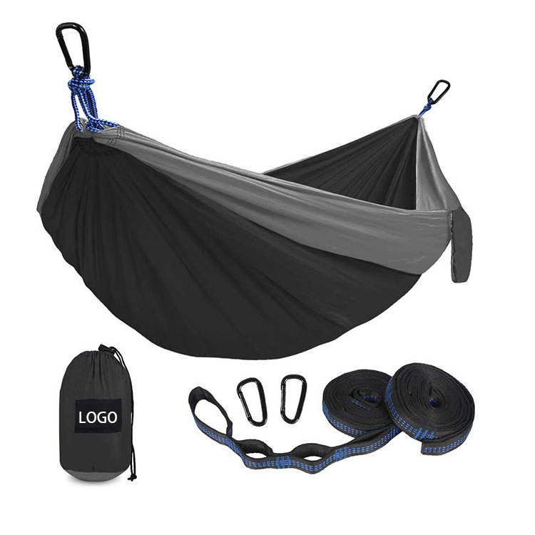 Camping accessories custom logo hiking gear ultralight foldable parachute nylon outdoor portable hitch camping hammock swing