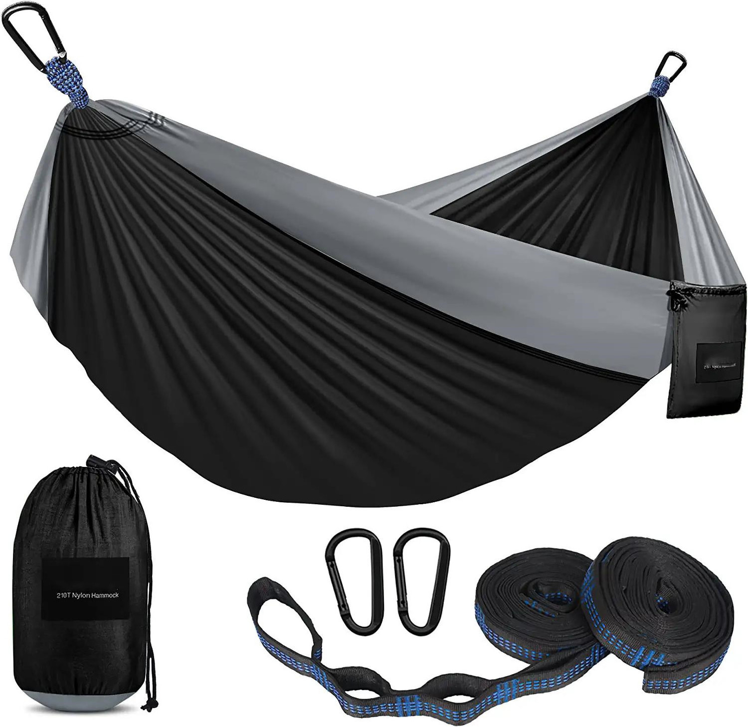 Hot selling outdoor portable parachute nylon camping hammok hamock hamak hammock with tree strap Hammock