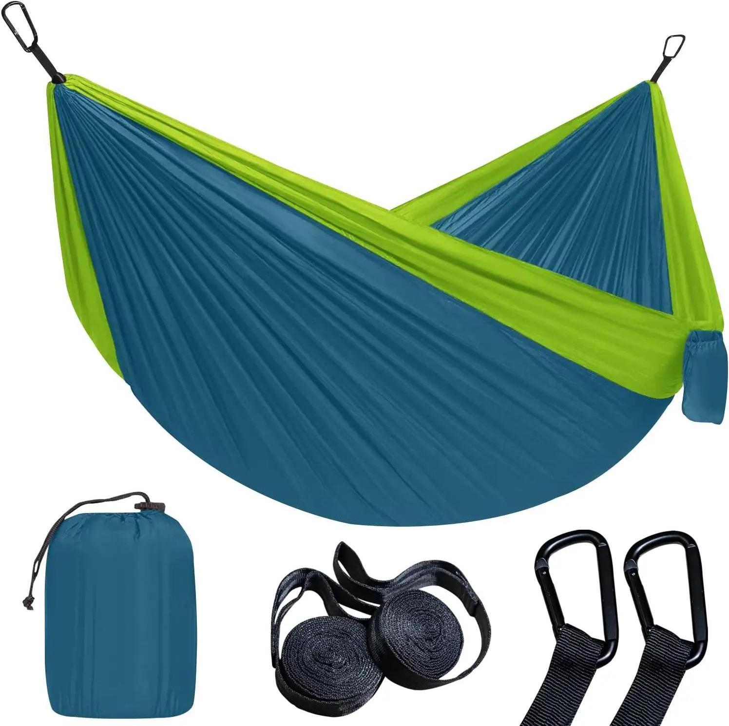 Hot selling outdoor portable parachute nylon camping hammok hamock hamak hammock with tree strap Hammock